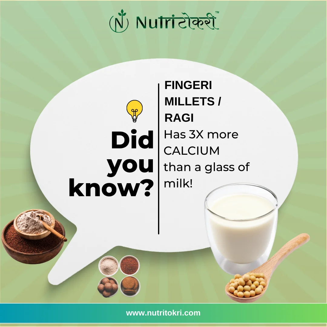 Comparison between ragi and milk in terms of milk